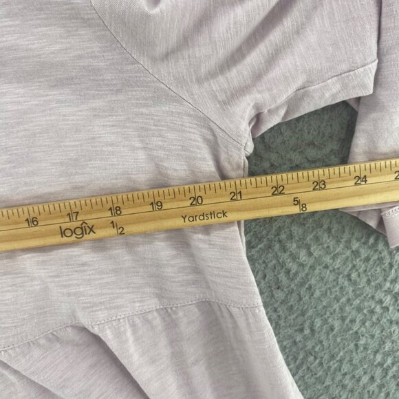 J Jill Top Womens Medium Purple Slub Stretch 3/4 Sleeve Tiered V Neck Pullover - Picture 8 of 10